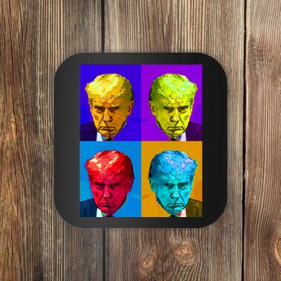 Donald Trump Mug Shot Colorful Pop Art Coaster