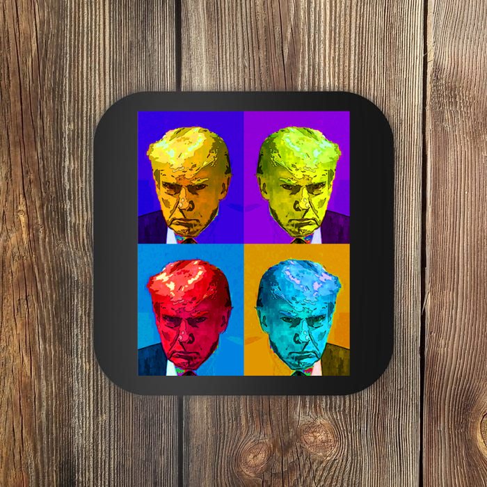 Donald Trump Mug Shot Colorful Pop Art Coaster