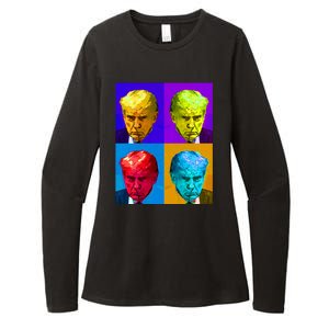 Donald Trump Mug Shot Colorful Pop Art Womens CVC Long Sleeve Shirt