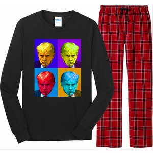 Donald Trump Mug Shot Colorful Pop Art Long Sleeve Pajama Set