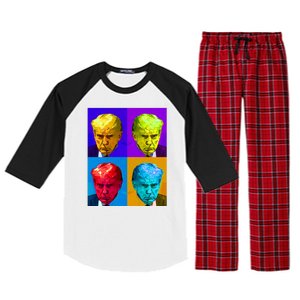 Donald Trump Mug Shot Colorful Pop Art Raglan Sleeve Pajama Set