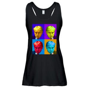 Donald Trump Mug Shot Colorful Pop Art Ladies Essential Flowy Tank