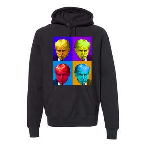 Donald Trump Mug Shot Colorful Pop Art Premium Hoodie