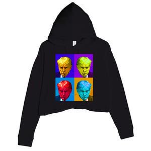 Donald Trump Mug Shot Colorful Pop Art Crop Fleece Hoodie