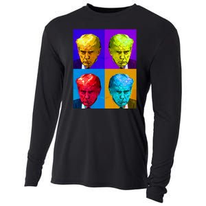 Donald Trump Mug Shot Colorful Pop Art Cooling Performance Long Sleeve Crew