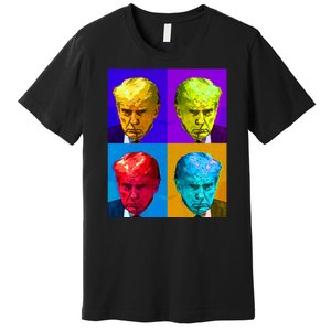 Donald Trump Mug Shot Colorful Pop Art Premium T-Shirt