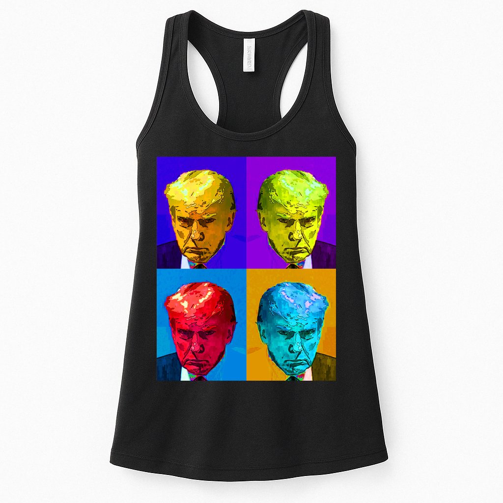 Donald Trump Mug Shot Colorful Pop Art Womens Tank Top