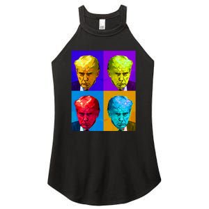 Donald Trump Mug Shot Colorful Pop Art Women's Perfect Tri Rocker Tank