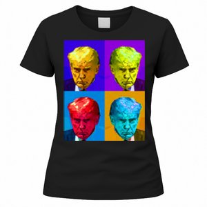 Donald Trump Mug Shot Colorful Pop Art Women's T-Shirt