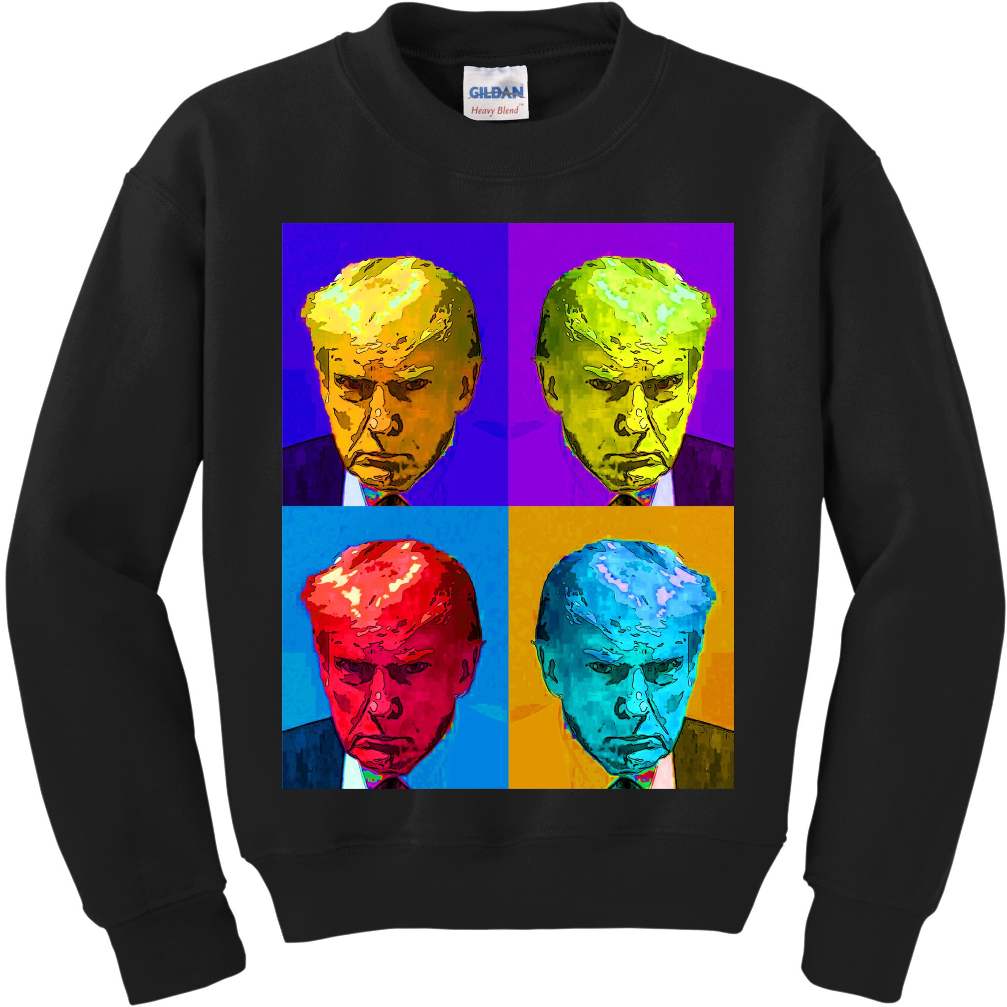 Donald Trump Mug Shot Colorful Pop Art Kids Sweatshirt