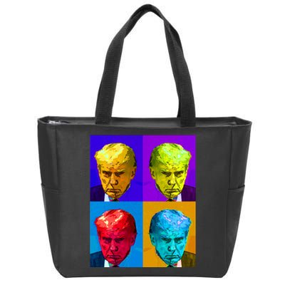 Donald Trump Mug Shot Colorful Pop Art Zip Tote Bag