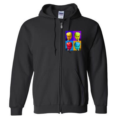 Donald Trump Mug Shot Colorful Pop Art Full Zip Hoodie