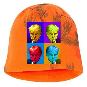 Donald Trump Mug Shot Colorful Pop Art Kati - Camo Knit Beanie