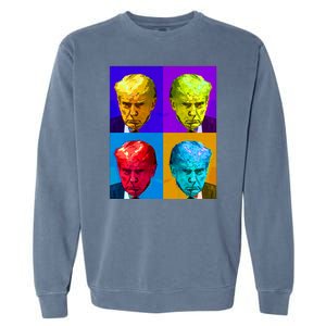 Donald Trump Mug Shot Colorful Pop Art Garment-Dyed Sweatshirt