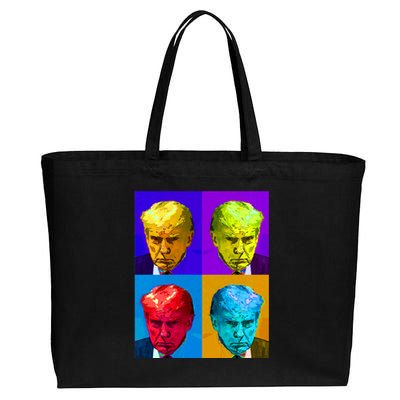 Donald Trump Mug Shot Colorful Pop Art Cotton Canvas Jumbo Tote