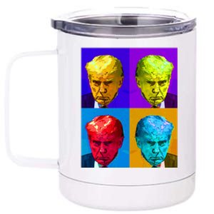 Donald Trump Mug Shot Colorful Pop Art 12 oz Stainless Steel Tumbler Cup