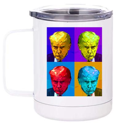 Donald Trump Mug Shot Colorful Pop Art 12 oz Stainless Steel Tumbler Cup