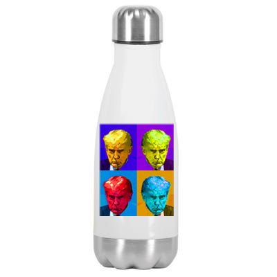 Donald Trump Mug Shot Colorful Pop Art Stainless Steel Insulated Water Bottle