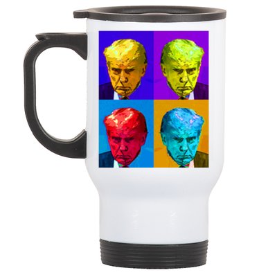 Donald Trump Mug Shot Colorful Pop Art Stainless Steel Travel Mug