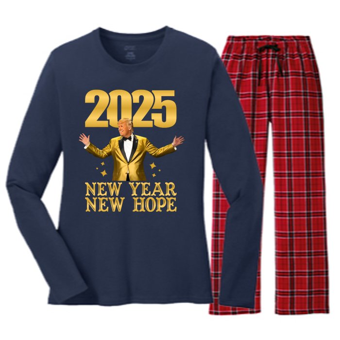 Donald Trump New Year New Hope 2025 Women's Long Sleeve Flannel Pajama Set 