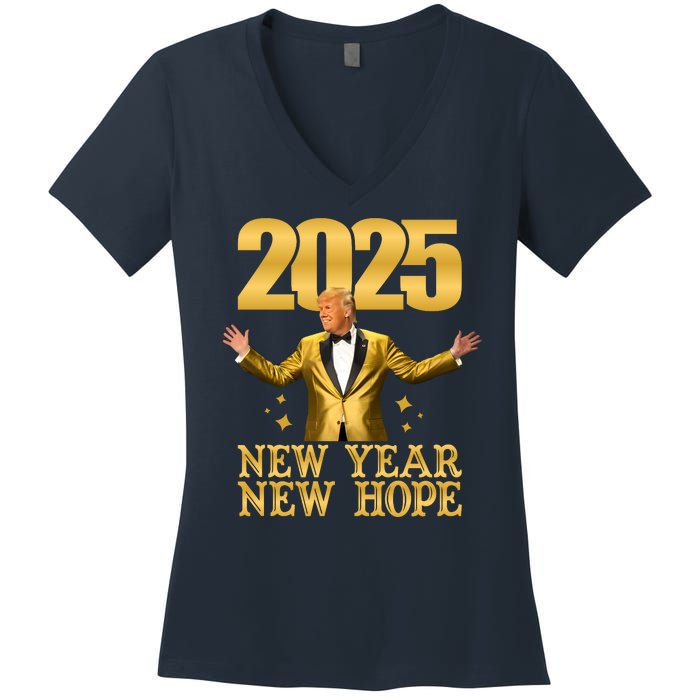 Donald Trump New Year New Hope 2025 Women's V-Neck T-Shirt