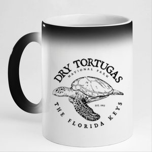 Dry Tortugas National Park Florida Keys Scuba Diving Turtle Gift 11oz Black Color Changing Mug