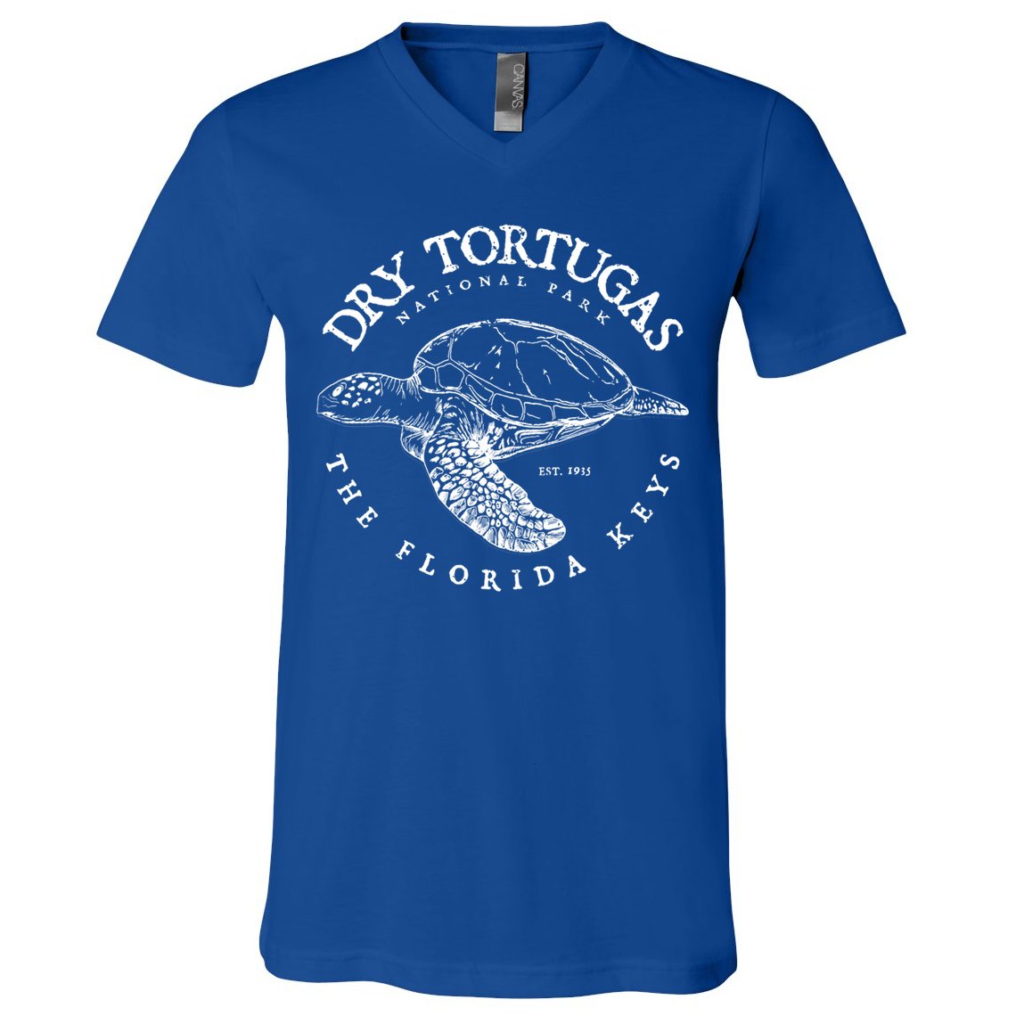 Dry Tortugas National Park Florida Keys Scuba Diving Turtle Gift V-Neck T-Shirt
