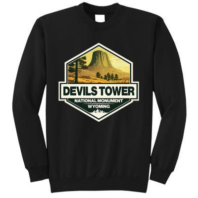 Devils Tower National Monument Wyoming Travel Art Badge Sweatshirt