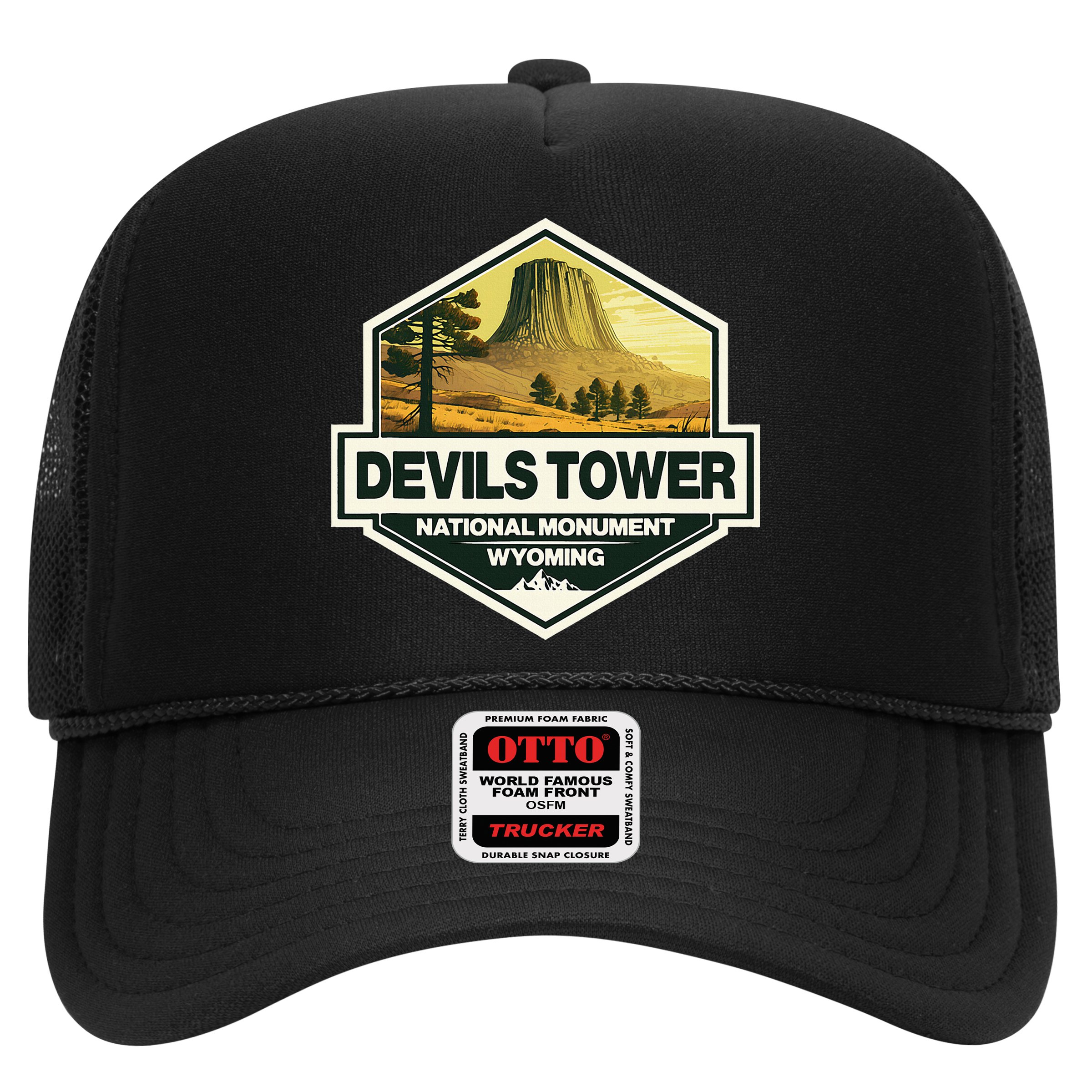 Devils Tower National Monument Wyoming Travel Art Badge Hat