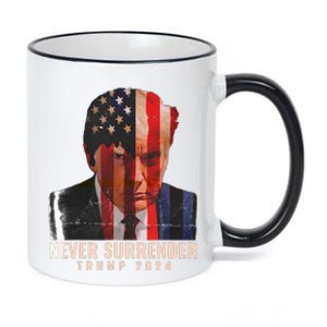 Donald Trump Never Surrender President 2024 Trump Mug Shot 11oz Black Color Changing Mug