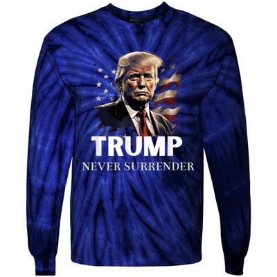 Donald Trump Never Surrender August 24 2024 Tie-Dye Long Sleeve Shirt