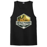 Devils Tower National Monument Wyoming Travel Art Badge PosiCharge Competitor Tank