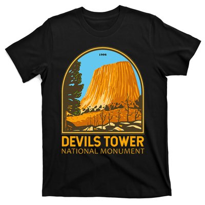 Devils Tower National Monument Wyoming Emblem Vintage T-Shirt