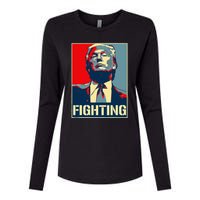 Donald Trump Never Stop Fighting To Save America Womens Cotton Relaxed Long Sleeve T-Shirt