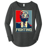 Donald Trump Never Stop Fighting To Save America Women's Perfect Tri Tunic Long Sleeve Shirt