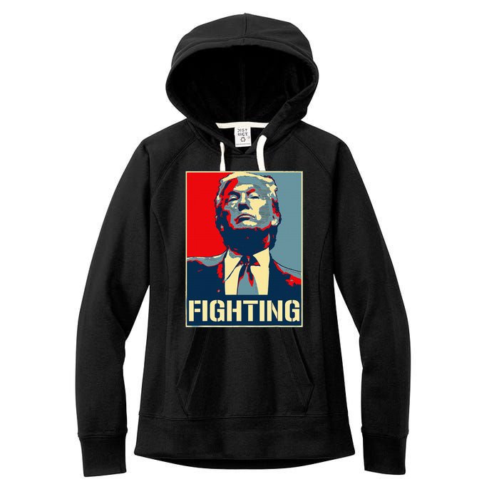 Donald Trump Never Stop Fighting To Save America Women's Fleece Hoodie