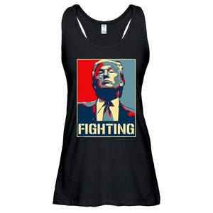 Donald Trump Never Stop Fighting To Save America Ladies Essential Flowy Tank