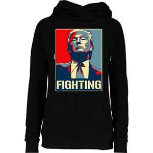 Donald Trump Never Stop Fighting To Save America Womens Funnel Neck Pullover Hood