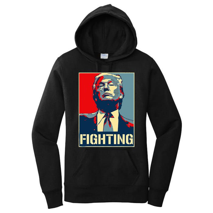 Donald Trump Never Stop Fighting To Save America Women's Pullover Hoodie