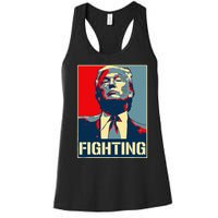 Donald Trump Never Stop Fighting To Save America Women's Racerback Tank