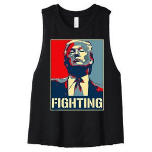 Donald Trump Never Stop Fighting To Save America Women's Racerback Cropped Tank