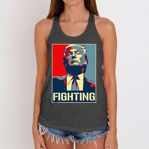 Donald Trump Never Stop Fighting To Save America Women's Knotted Racerback Tank