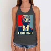 Donald Trump Never Stop Fighting To Save America Women's Knotted Racerback Tank