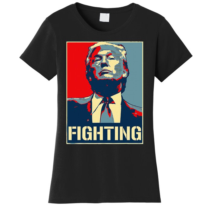 Donald Trump Never Stop Fighting To Save America Women's T-Shirt