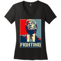 Donald Trump Never Stop Fighting To Save America Women's V-Neck T-Shirt