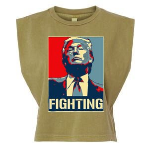 Donald Trump Never Stop Fighting To Save America Garment-Dyed Women's Muscle Tee