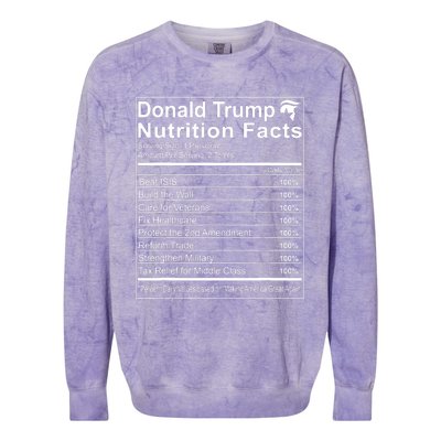 Donald Trump Nutrition Facts Make America Great Colorblast Crewneck Sweatshirt