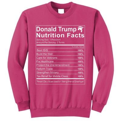 Donald Trump Nutrition Facts Make America Great Sweatshirt