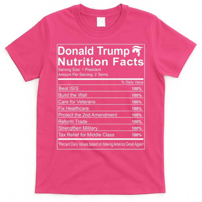 Donald Trump Nutrition Facts Make America Great T-Shirt