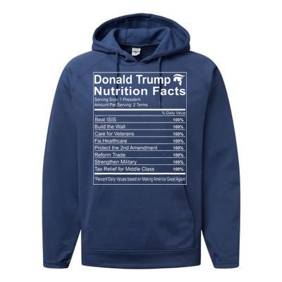 Donald Trump Nutrition Facts Make America Great Performance Fleece Hoodie